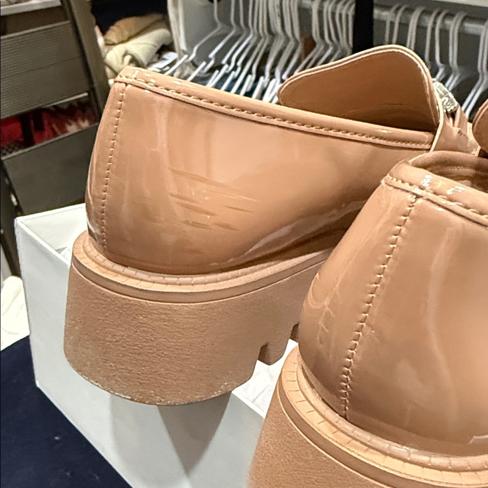 Chelsea & Violet Nude Patent Loafers - Picture 4 of 9